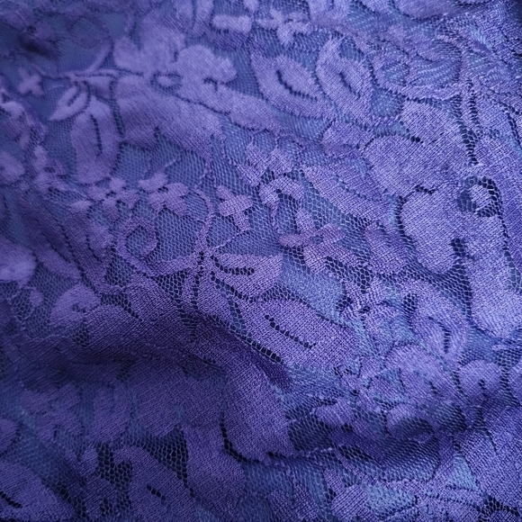 LulaRoe Royal Blue Lace Lined Lola Skirt Women's 2X Elastic Waist Plus Size EUC - Picture 3 of 6